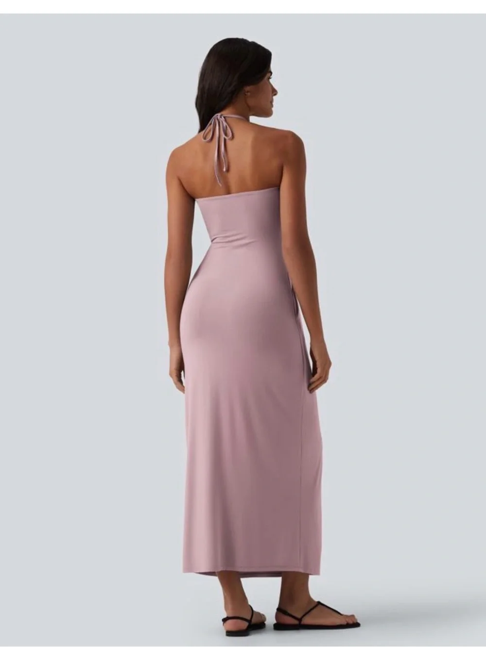 HALARA Strapless Halter Maxi Dress in Dusty Rose - Picture 4 of 11